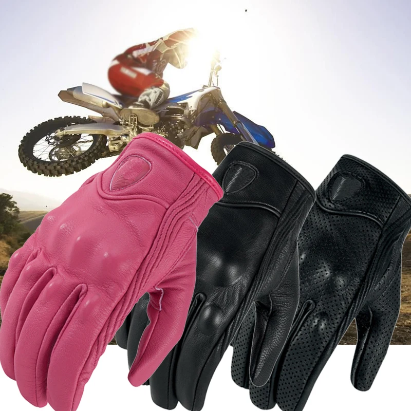 Pink Motorcycle Gloves Woman Leather Motocross Gloves Summer Perforated Cycling Racing Luvas Full Finger Motorbike Moto Guantes Pink Motorcycle Gloves Woman Leather Motocross Gloves Summer Perforated Cycling Racing Luvas Full Finger Motorbike Moto Guantes