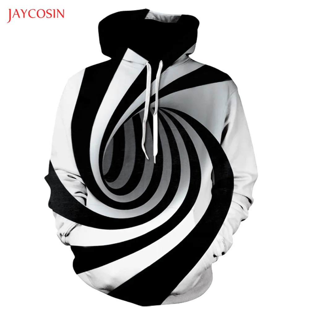 

Jaycosin Clothes Men 3D Digital Vortex Print Hoodie Sweatshirt Men Spring Autumn Long Sleeve Cartoon Casual O Neck Jacket