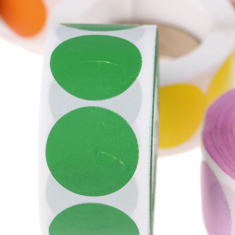 Chroma Label 1 inch Color-Code Dot Labels stickers 500/Roll Black,white,green,blue,orange,red,pink,yellow stationery stickers