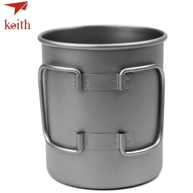 Keith 350 ml-650 ml titanio taza plegable ligero al aire libre vajilla Camping senderismo Picnic Bowl Pot taza con tapas