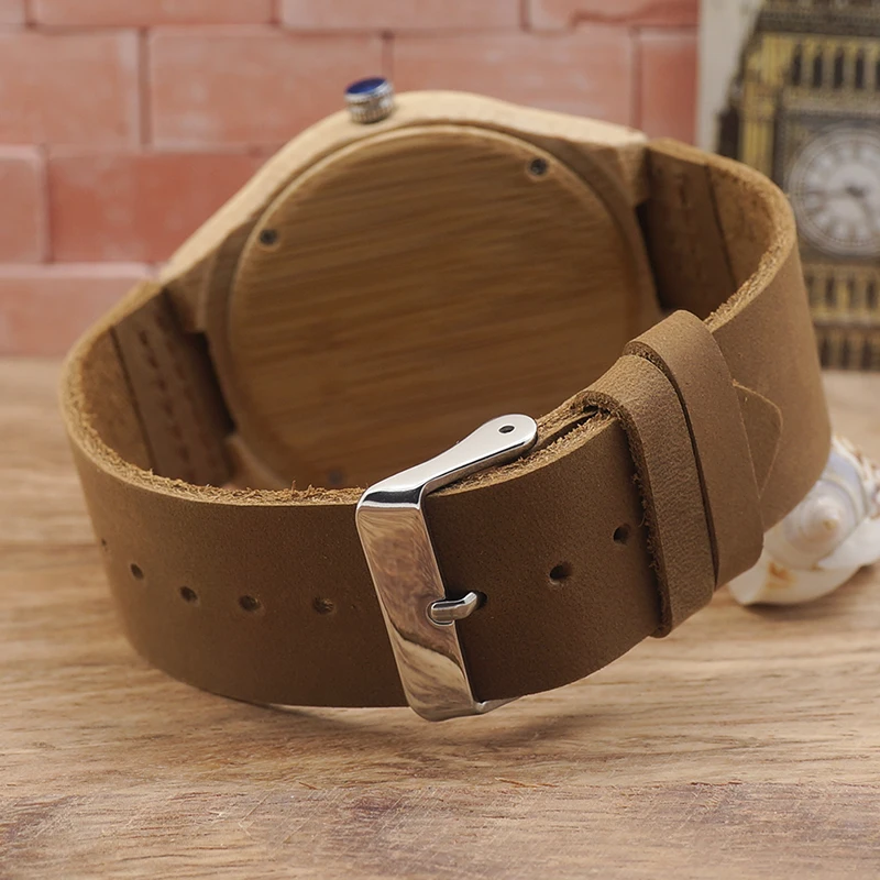 BOBO BIRD LF18 Wrist Watch Branded Men Primitive Quartz Leather Bamboo Wooden Watches Trend for Men Best Gifts