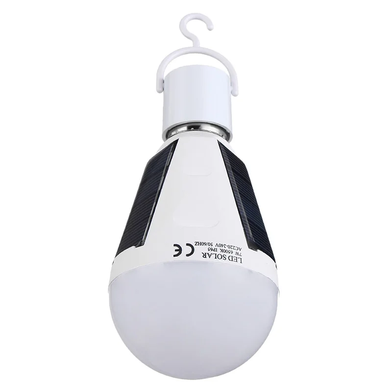 Portable 7W Solar LED Bulb E27 110V 220V Charger Emergency Solar Lamp Waterproof Outdoor Camp Tent Fishing Travel Lights