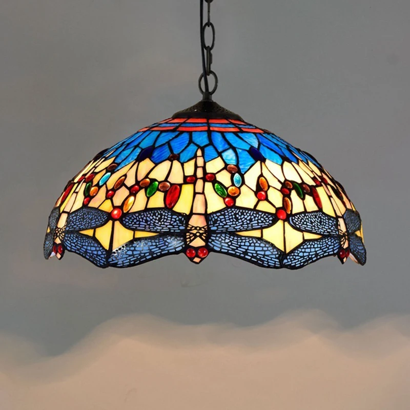tiffany dragonfly lamp glass shade pendant light bohemian single