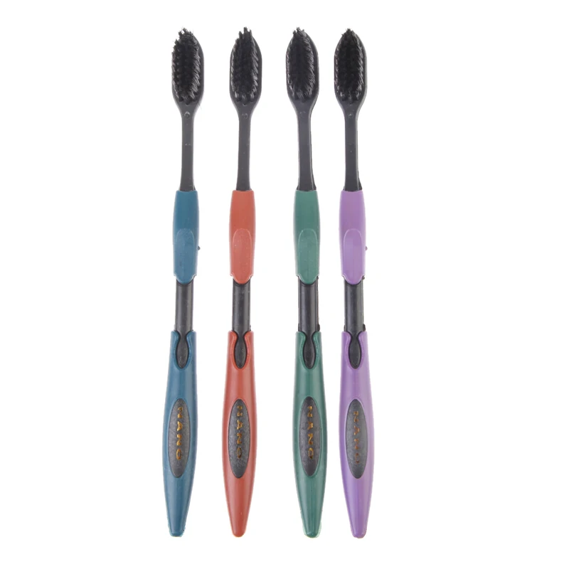 4pcs/Lot New Double Ultra Soft Toothbrush Bamboo Tooth Brush Charcoal Nano Brush Oral Care PTSP