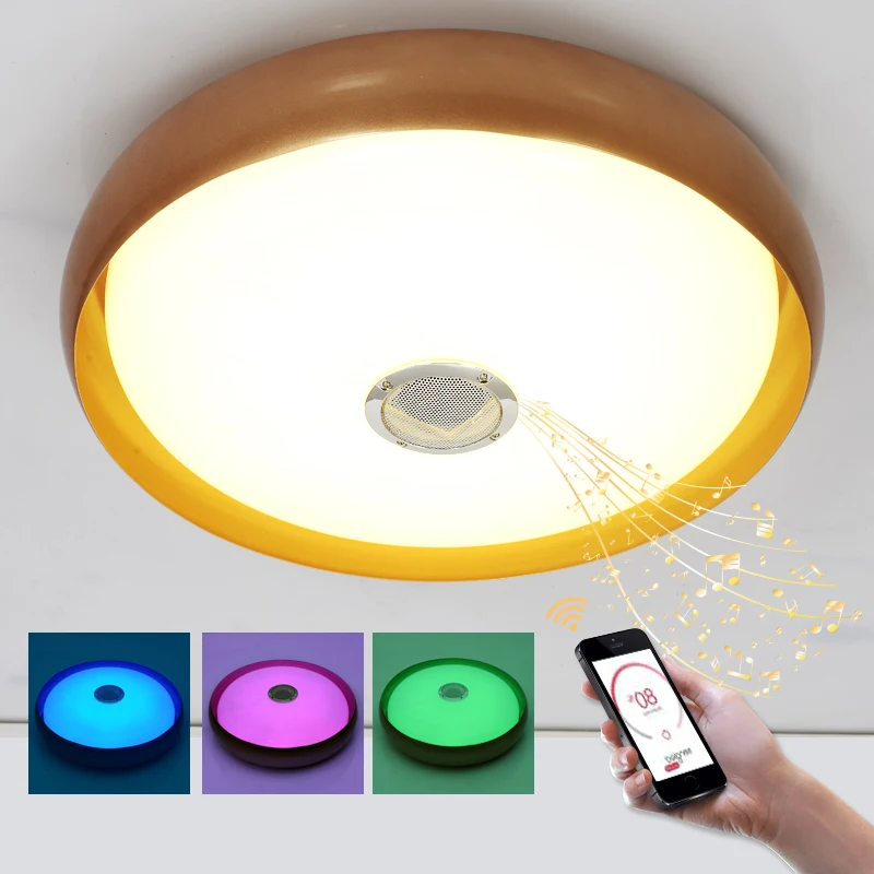 Us 109 99 Intelligence Color Changing Led Ceiling Light Fixture Music Lamp Remote Control Led Ceiling Lamp For Bedroom 10 15 Square Meters In