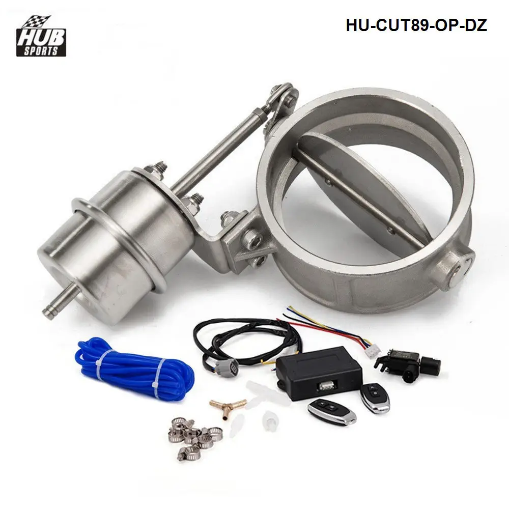 Exhaust Control Valve Set W/ Vacuum Actuator CUTOUT 89mm Pipe OPEN STYLE W/ Wireless Remote