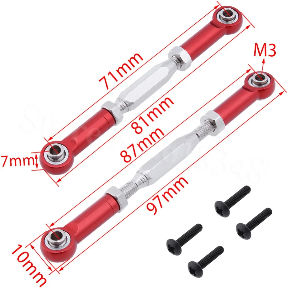 

2pcs Front Aluminum Steering Linkage Rod Turnbuckle For RC E10 1:10 Electric Himoto E10XT E10XTL Katana Truggy Spare Parts 33605