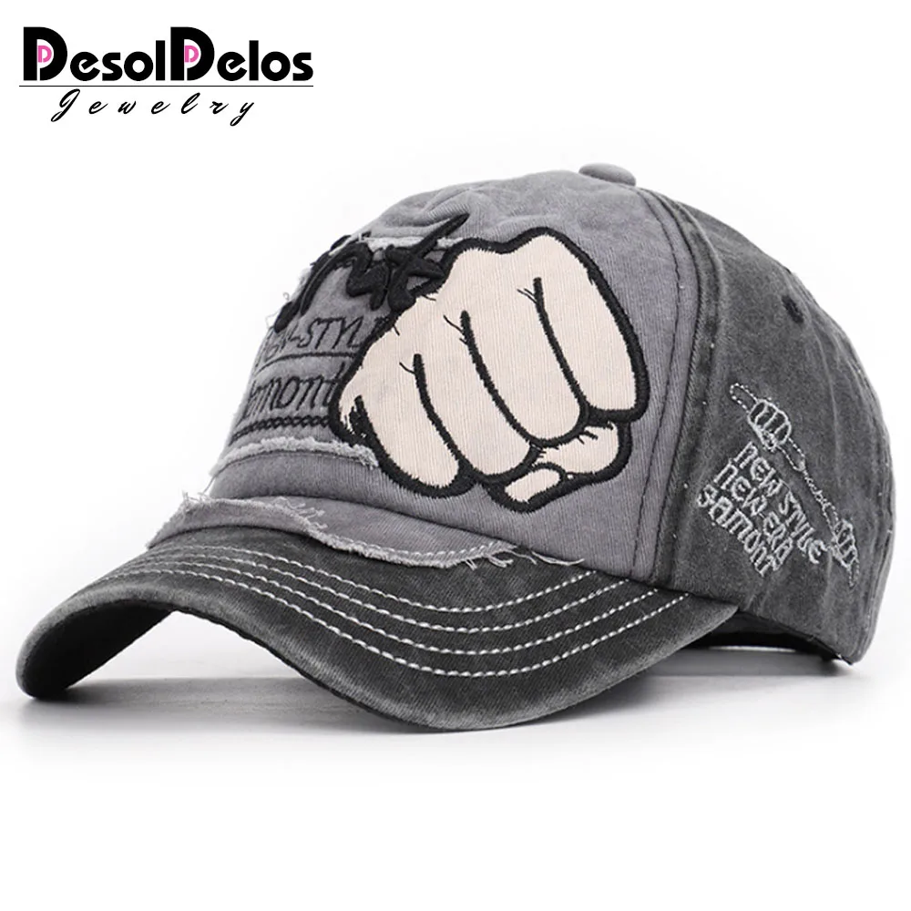 

Cap 2019 New Fashion Colorblock Fist Baseball Cap Men Vintage Washed Cotton Snapback Hat Women's Casual Sun Dad Gorras