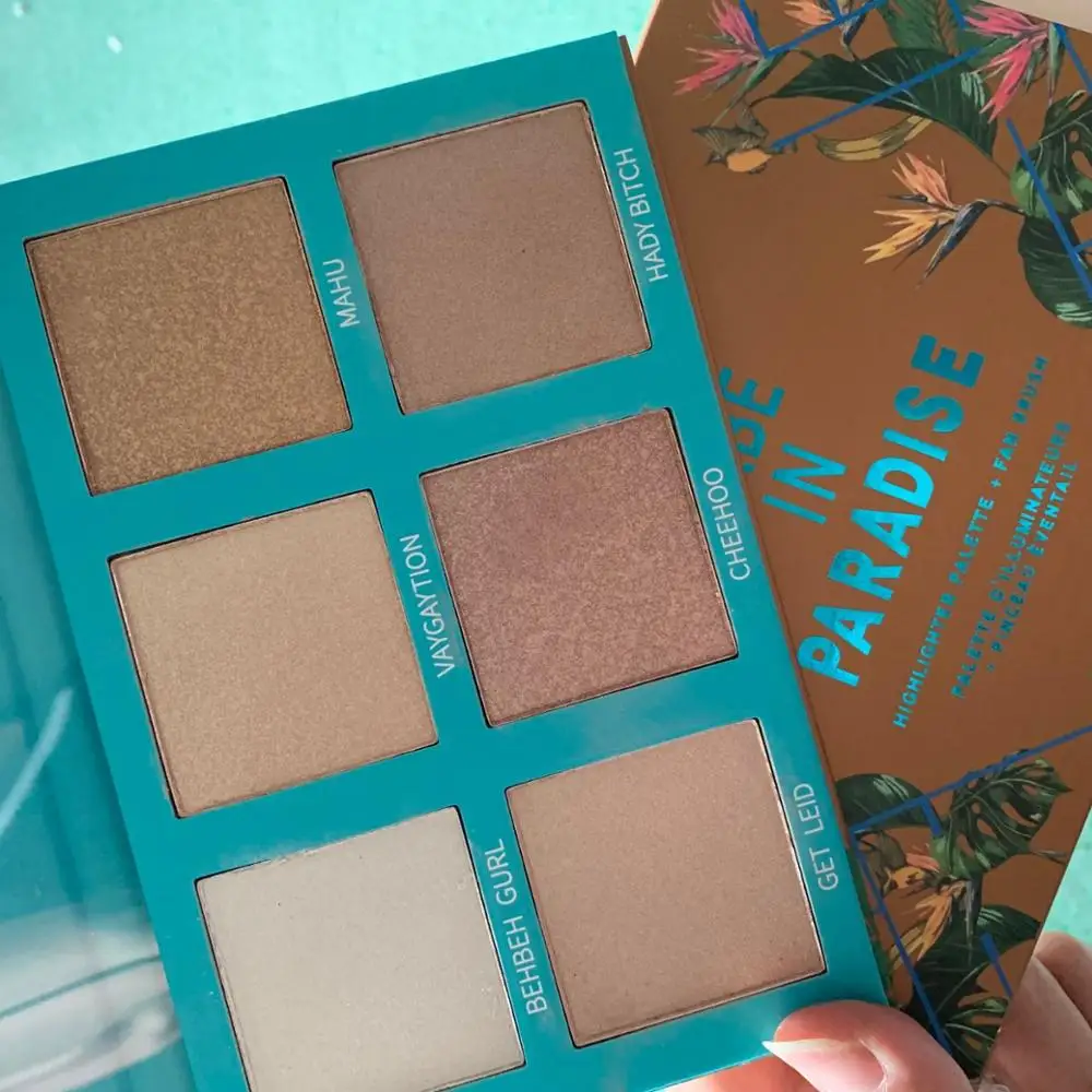 

1pcs! BADE IN PARADIS 6-Colors Pigment Shimmer Shine Matte Bronzer Palette Cosmetic Makeup Highlighter Powder Palette