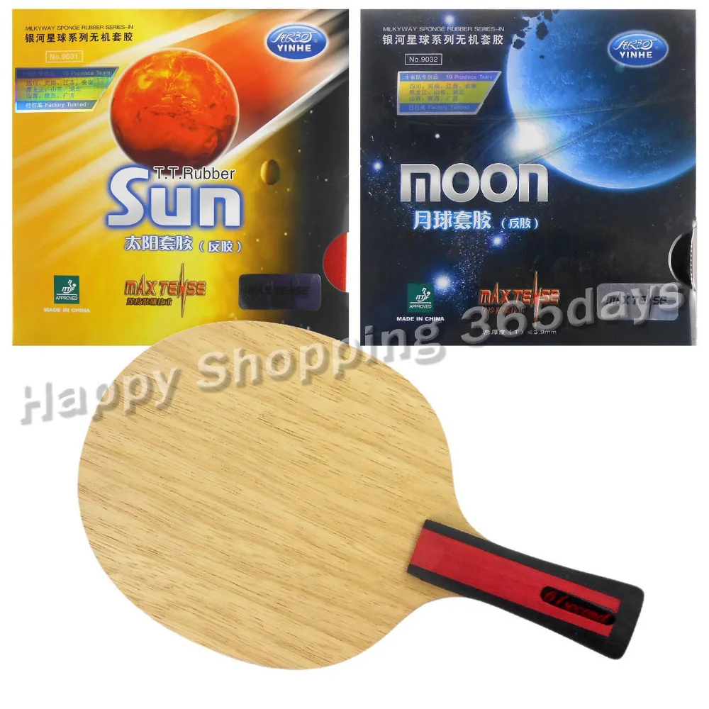 

Combo Racket 61second 3004 Shakehand with Galaxy Sun and Moon Factory Tuned with a free small case Long Shakehand FL