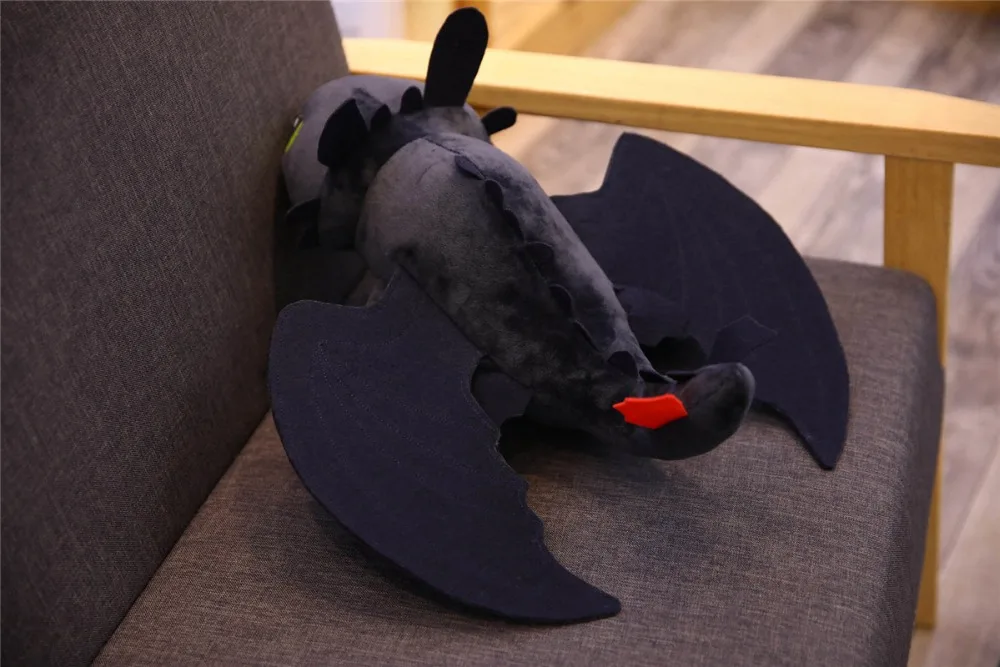 60cm Giant How To Train Your Dragon 3 Plush Toy Toothless Light Fury/Night Fury Stuffed Plush Doll Gift for Kids Birthday