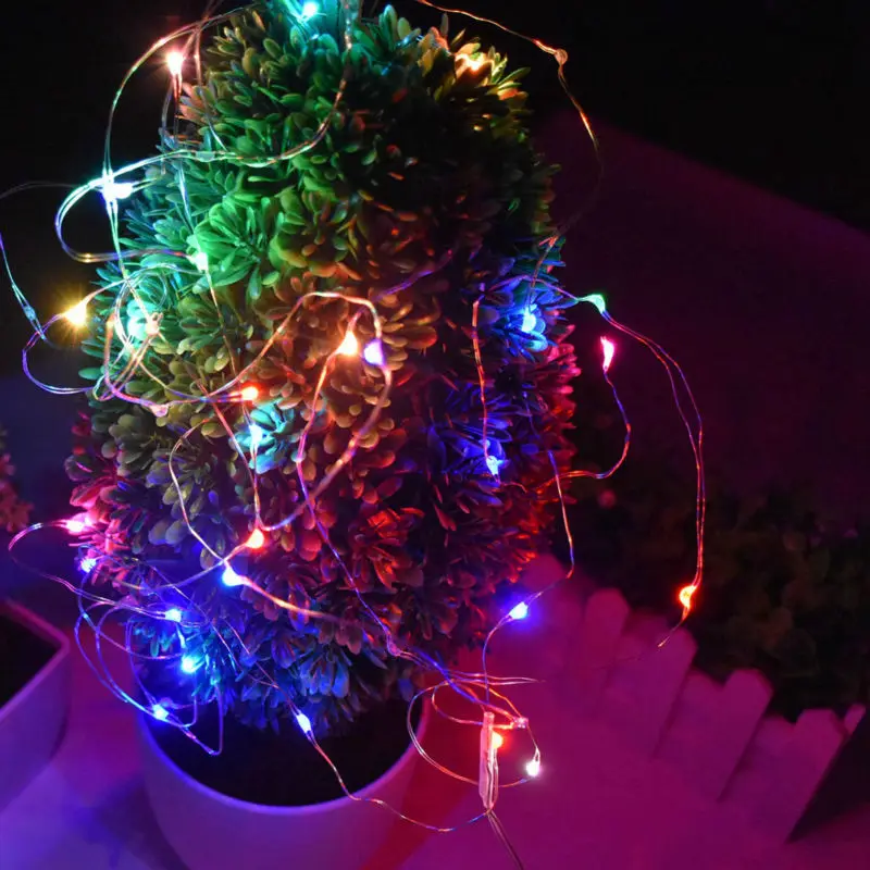 Battery Operated 5M 50leds Mini LED Decorative silver Wire Fairy String Lights lamp for ...
