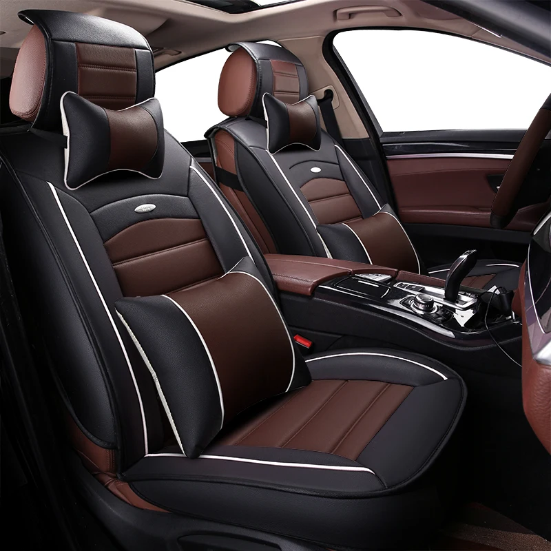 

pu leather car seat cover auto seats covers for lada XRAY granta kalina largus priora samara vesta 2107 2110 2114 2018
