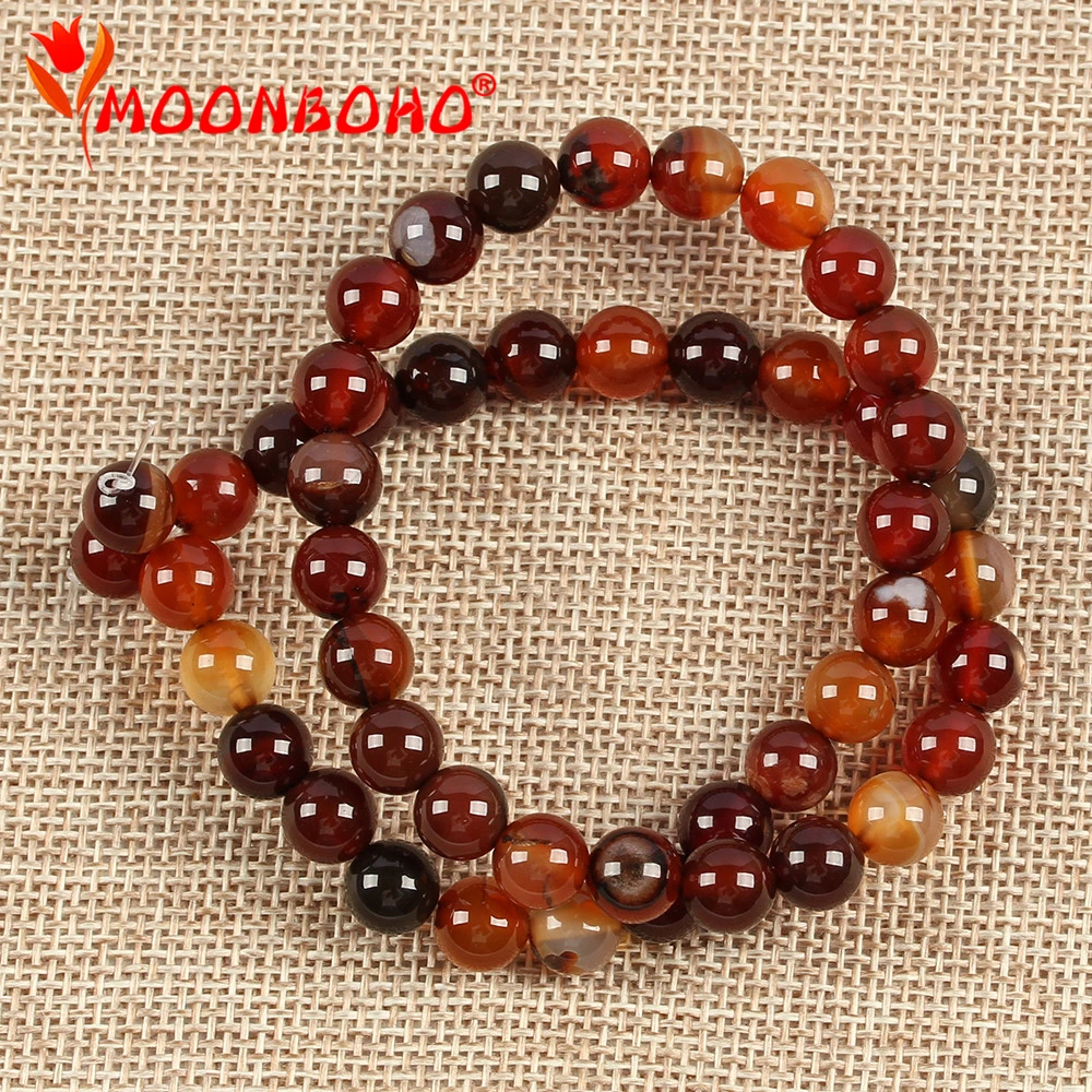 

8mm Round Coffee Natural Stone Agates Beads For Jewelry Making Diy Necklace Accessories Loose Stone Dragon Vein Bead Wholesale
