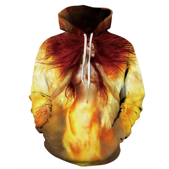 

2018 New fashion Hoodie Angel of Fire Full Printed 3D Sweatshirt Men Women harajuku Outfits Pullover Tops free shipping