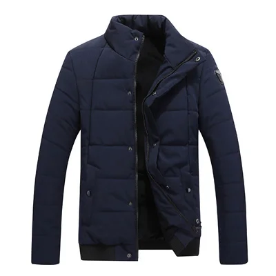 DIMUSI зимняя мужская куртка из флиса и хлопка, толстые теплые парки, мужская верхняя одежда, ветровка, пальто, брендовая одежда 4XL, TA186 - Цвет: Dark Blue