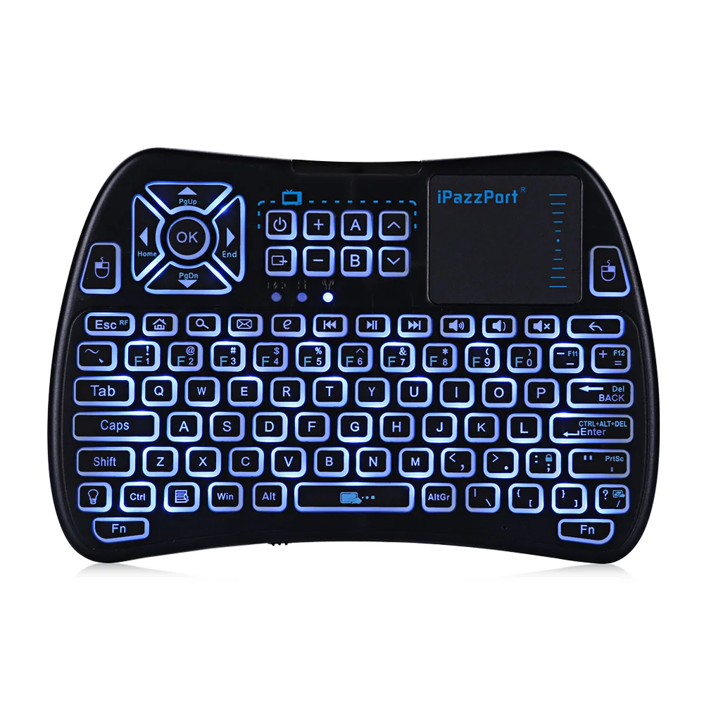 IPazzPort KP 810 61 2 4 ГГц Беспроводная мини подсветка клавиатура с сенсорной панелью для