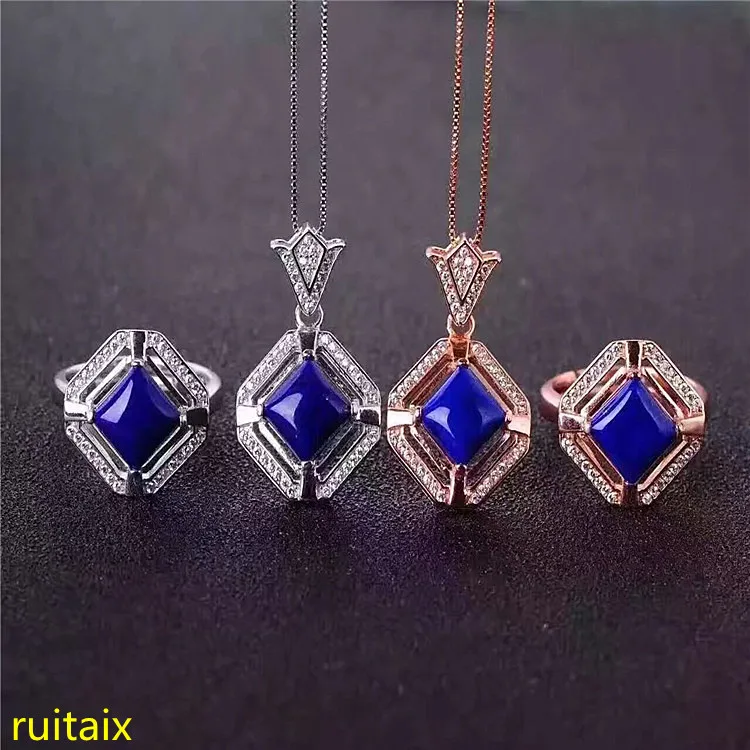 KJJEAXCMY boutique jewels 925 с инкрустацией из чистого серебра натуральным овальным сине