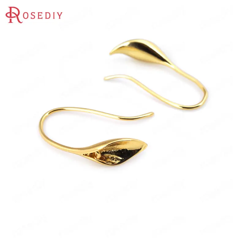 (20302) 10 PCS 25*11 MM 24 K الذهب اللون مطلي النحاس كالا القرط هوك Diy مجوهرات النتائج مجوهرات اكسسوارات الجملة