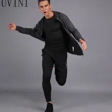 Мужская куртка для бега спортивное пальто Фитнес с длинным рукавом с капюшоном плотные толстовки на молнии тонкие походные свитера мужские спортивные тренировочные куртки