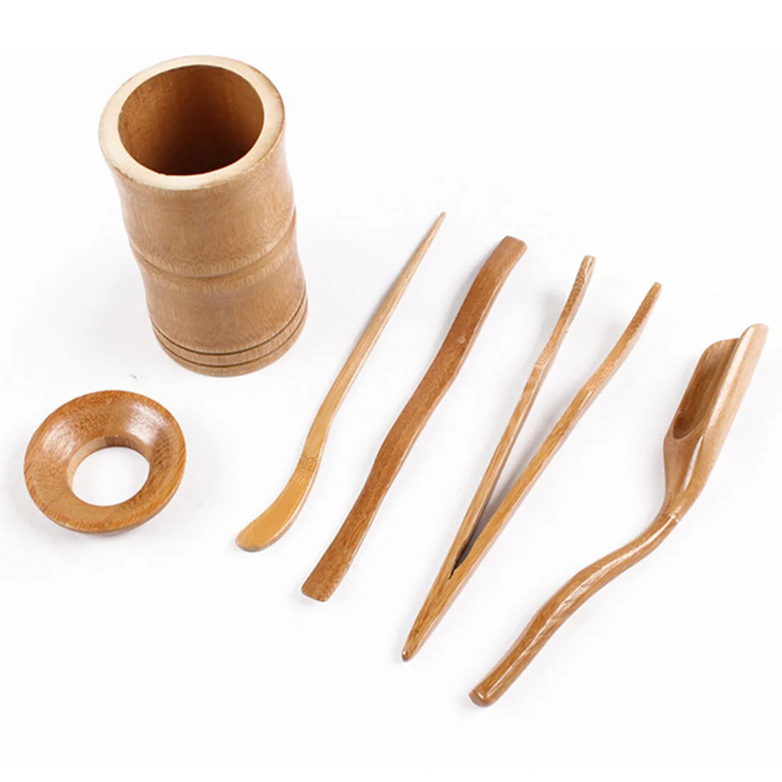 

6Pcs/Set Home Tea High Quality Chinese Kongfu Tea Ceremony Utensils Set Bamboo Tea Accessories