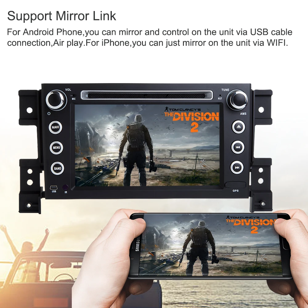 Discount Support Apple Carplay Android9.0 Car DVD GPS Multimedia Player For Suzuki Grand Vita 2005-2010 Auto radio Navigation Stereo 4