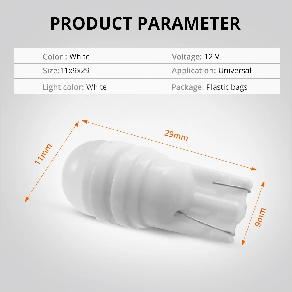 Partol 10 шт. T10 Светодиодные лампы W5W 501 194 168 автомобильный Стайлинг купольный