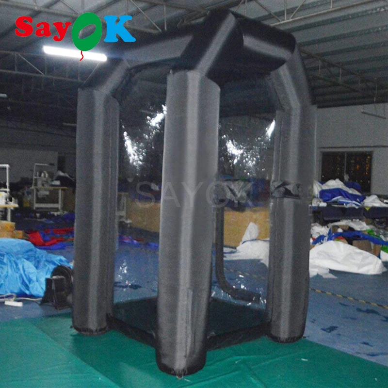

Sayok Inflatable Money Machine Booth Inflatable Cash Cube Booth Machine with Air Blower for Event, Promotion(Black/Blue)