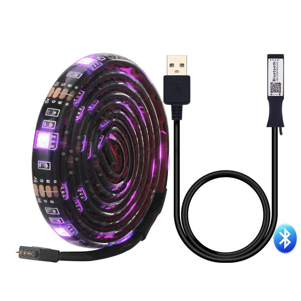 5 В USB Светодиодная лента 5050 SMD 1 м 2 Bluetooth управление смартфоном приложение для ТВ