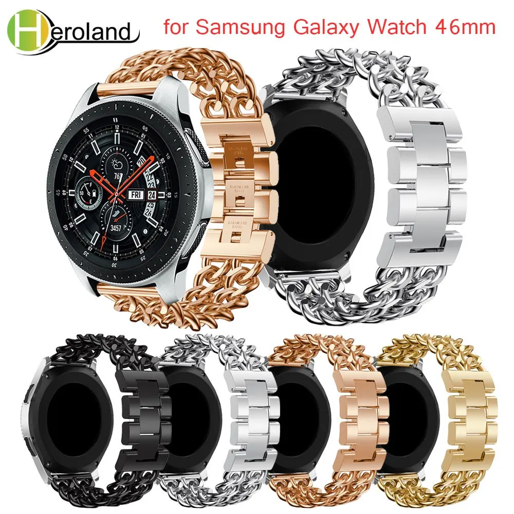 

22mm Luxury Denim chain strap Stainless Steel WatchBand Strap For Samsung Galaxy Watch 46mm Watchband For Huawei Watch GT 4 46mm