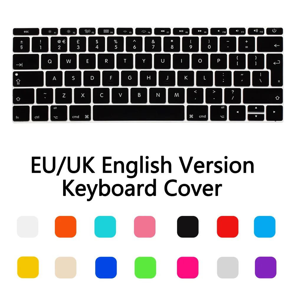 Silicone EU/UK layout Waterproof Keyboard Stickers Cover For New