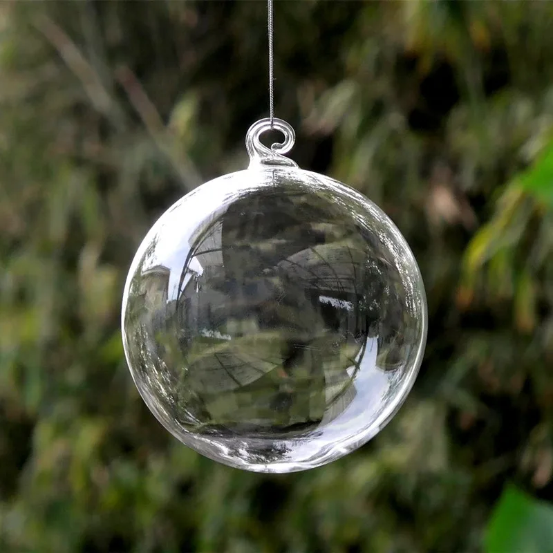 Diameter=7cm Mini Size Christmas Ball Transparent Glass Globe Hotel School Window Wedding Decoration Glass Ball Christmas Day