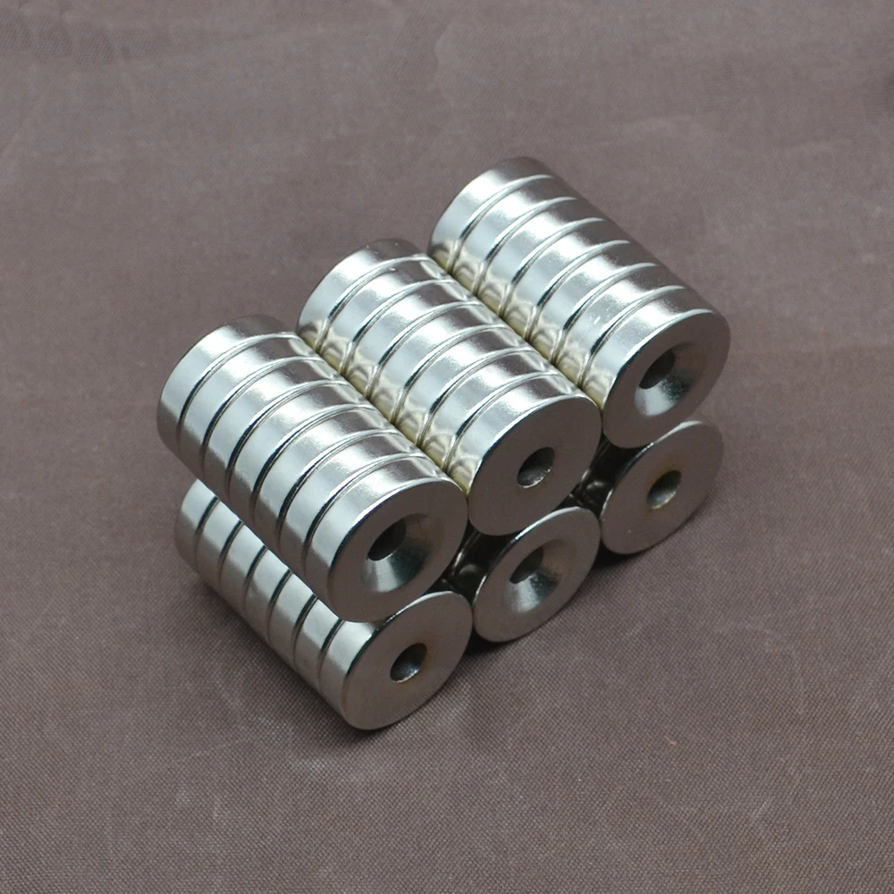 Круглые неодимовые утопленные магниты кольца 20x5 мм отверстие: 6 мм
