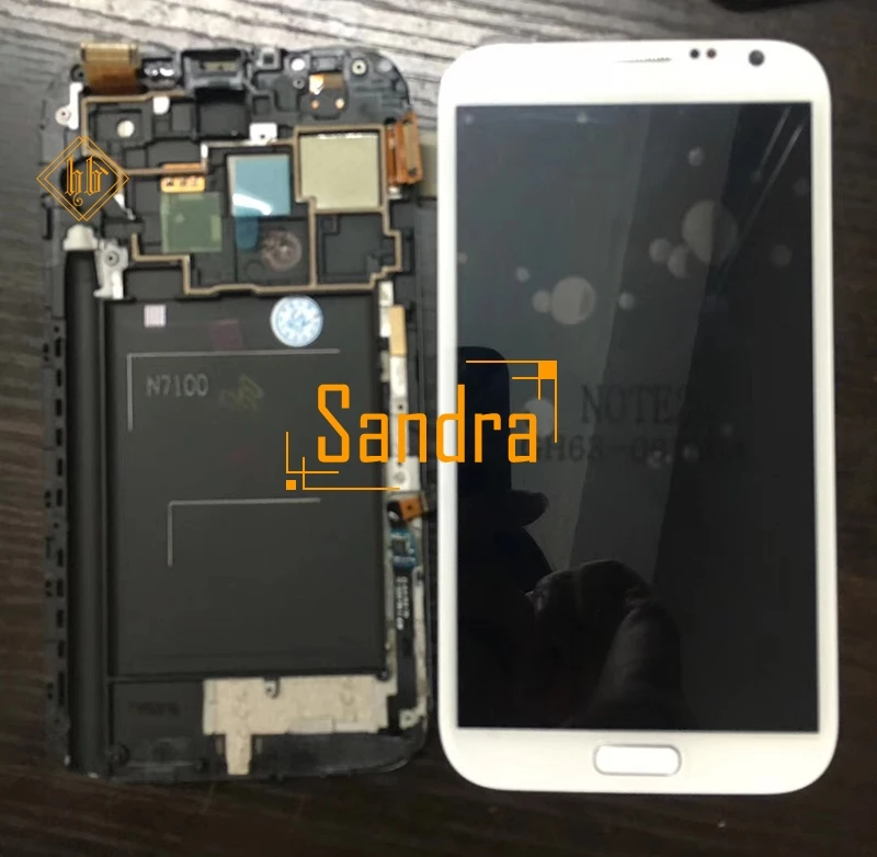 

New brand 1pcs 5.5'' n7105 n7108 lcd HH For Samsung N7100 Note 2 lcd display screen with touch screen digitizer+frame+homebutton