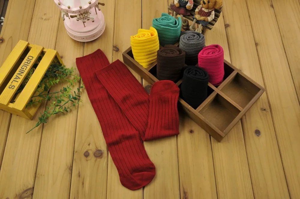 

7Colors One Pair Lovely Kids Girls Princess Long Cotton toddler knee high socks