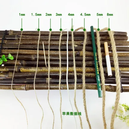 1 мм-16 мм грубые натуральный пеньковый Канат связали канат открытый веревки лестницы Украшенные забор веревки DIY ручной