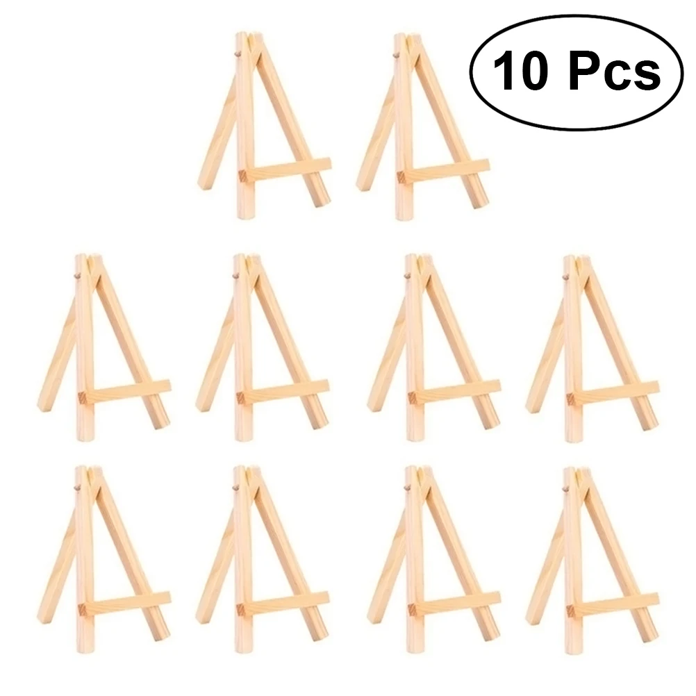 10pcs Mini Wooden Display Easels Wood Easel Stand for Phone Photo Frame Painting Art Size Sin