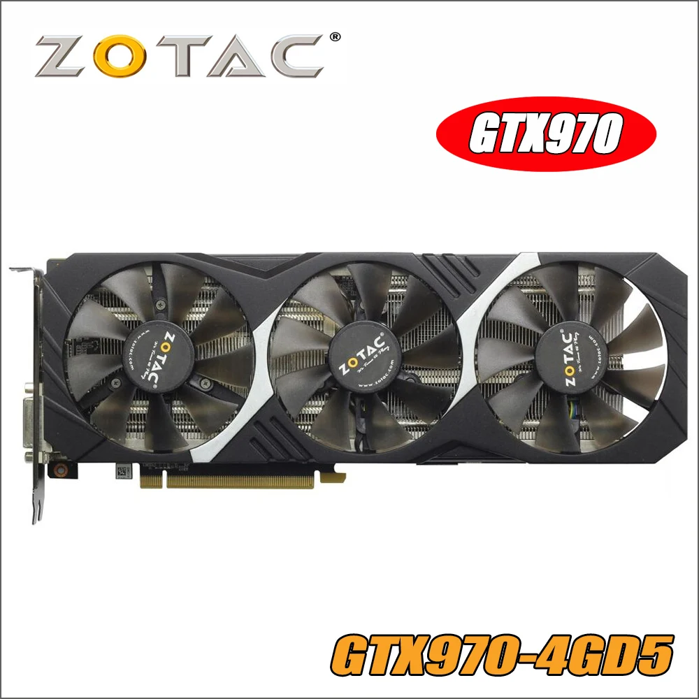 Видеокарта ZOTAC GeForce GTX 970 4 Гб 256Bit GDDR5 видеокарты для nVIDIA GM204 Оригинал GTX970 1050 1050ti ti 4GD5