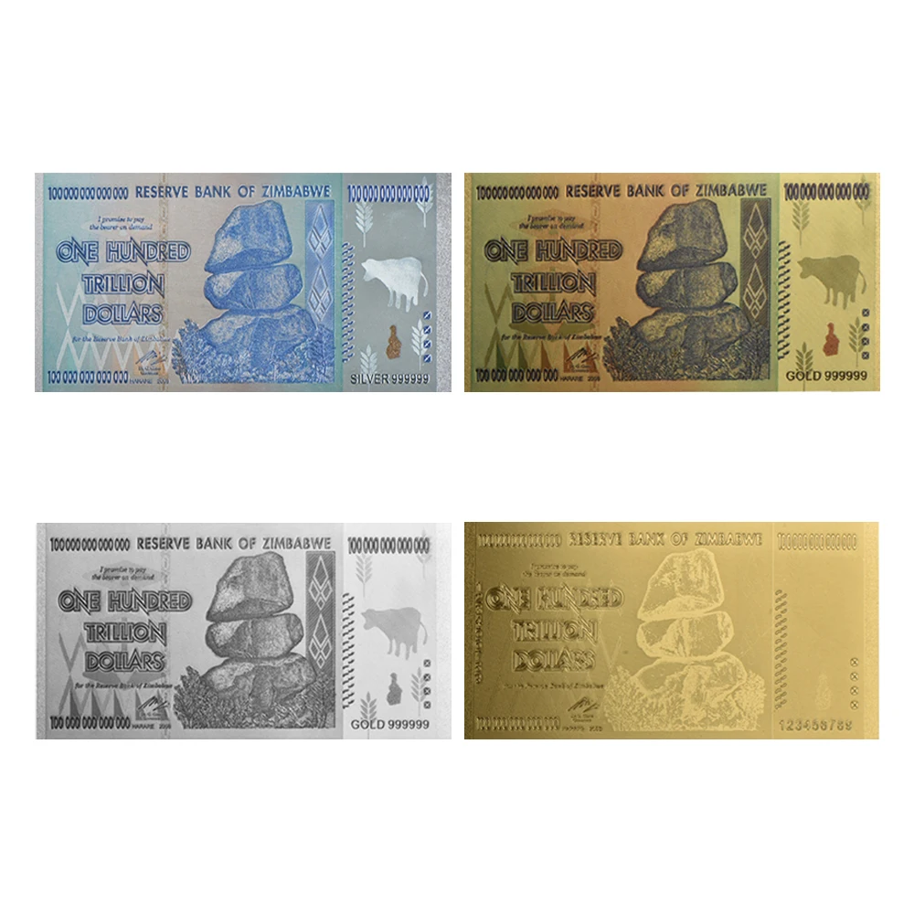 Wr 24k Gold Colorful 100 Trillion Dollars Zimbabwe Banknote Fake Banknotes Paper Money Collecting Replica Wr 24k Gold Colorful 100 Trillion Dollars Zimbabwe Banknote Fake Banknotes Paper Money Collecting Replica