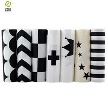 Черный узор Группа хлопок ткань Telas Лоскутная Ткань для вышивания кукол Связки Ткань для шитья кукольной одежды 40*50 см 7 шт./партия