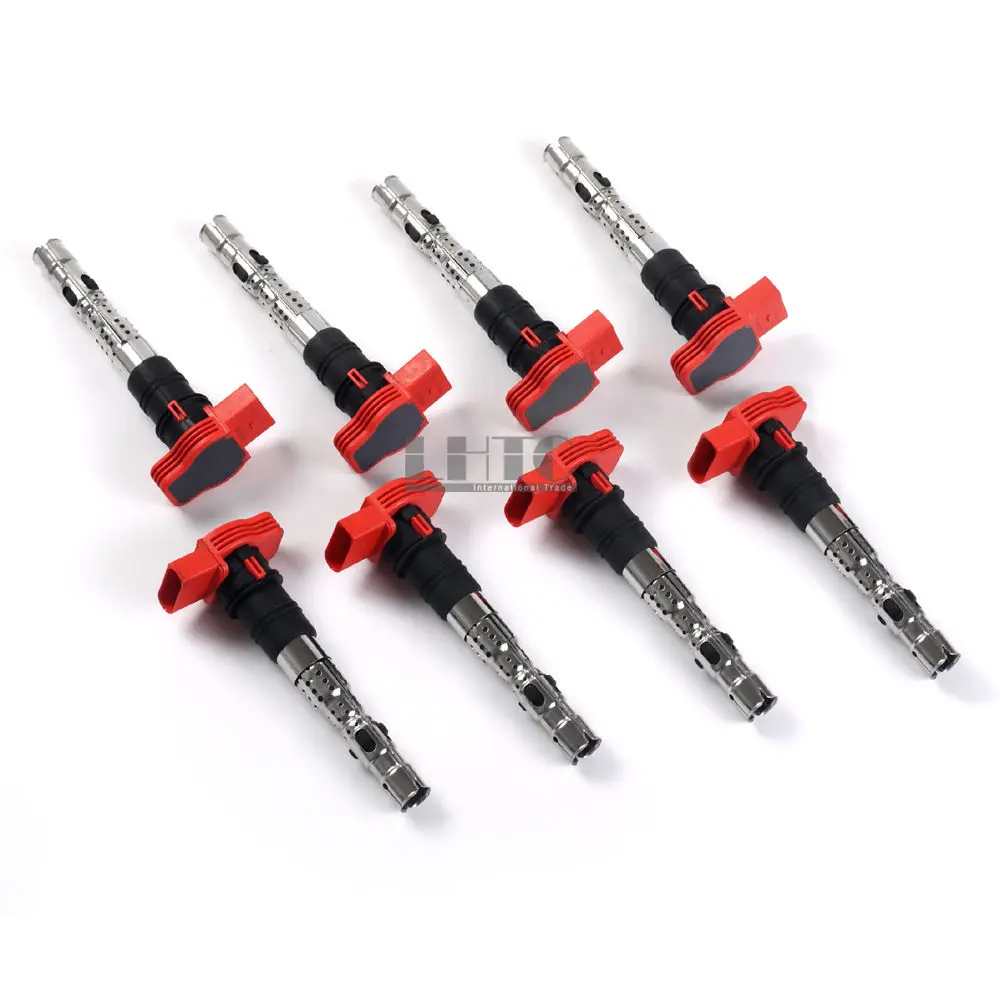 Новинка 8x красная свеча зажигания катушки для VW Touareg Audi S4 A6 A8 4.2L 077905115Q катушка 8 шт.