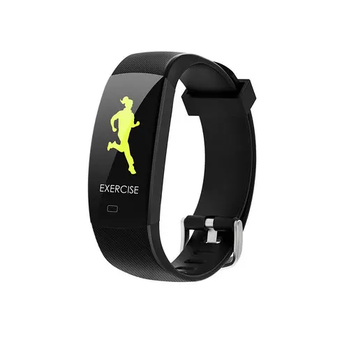 Смарт-браслет Для женщин сердечный ритм SmartWatch IP68 Водонепроницаемый дистанционное управление сообщение напоминание водонепроницаемый Сенсорный Экран фитнес-трекер часы - Цвет: Черный