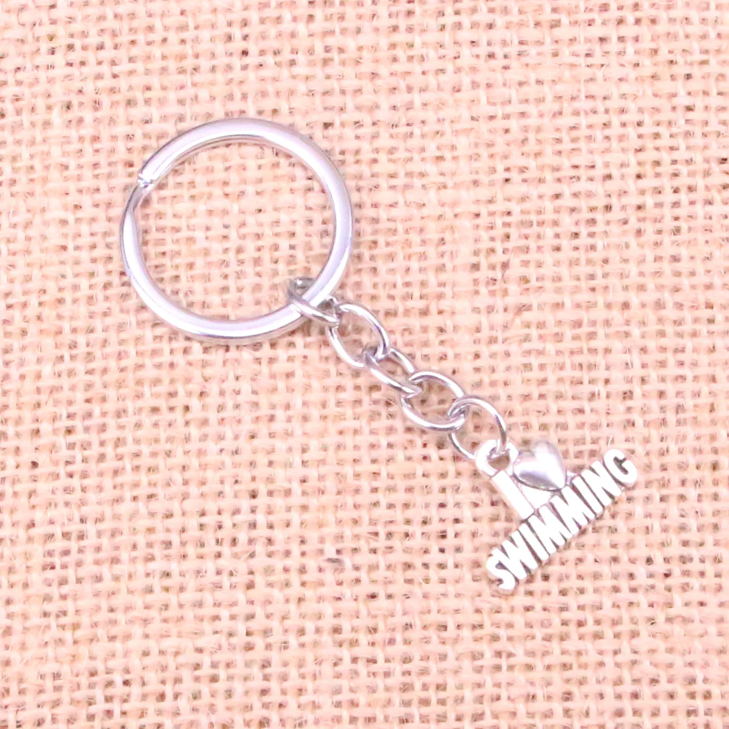 

New Arrival i love swimming Charm Pendant Keychain Key Ring Chain Accessories Jewelry Making For Gifts