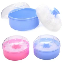 Детские мягкие лица тела косметика косметическая пудра Puff квадратная Губка Дело контейнер