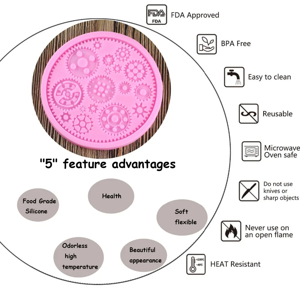3D Силиконовая формочка для выпечки инструменты силиконовая форма для помадки шоколада инструменты для украшения торта часы и колеса