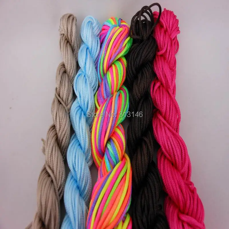 

Wholesale Excellent Quality 5pcs 1.5mm Macrame Shamballa Bracelet Nylon Beading Rattail Cords Braided Chinese Knot String Thread