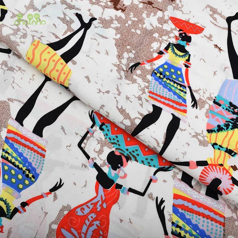 Chainho, африканская серия для девочек, летняя одежда, ткань, с принтом, имитация шелка, юбка, платье, рубашка, материал, полметра, 50x140 см