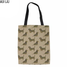 Большие Пляжные Сумки женские сверхмощные хозяйственные сумки женские Doxie Dachshund печатная Экологичная сумка-шоппер складная сумка для женщин