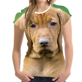 

Lovely 3D Dog/Puppy Vizsla Print Woman's T-shirts Fashion Summer Short Sleeve Tees Clothing Breathable Tshirts Girls