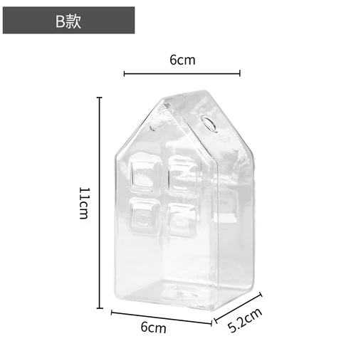 Простая Современная креативная стеклянная прозрачная мини ваза Ins сухие цветы стеклянная небольшая ваза украшение гостиной украшение вазы - Цвет: --B